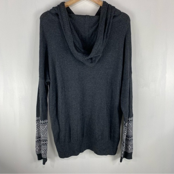 H&M L.O.G.G. Angora Blend Pullover SweaterShirt Hoodie Aztec Printed Size Medium - Picture 5 of 5